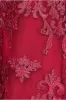 Goddiva Scalloped Lace Dipped Hem Midi Dress - Wine sold by Goddiva