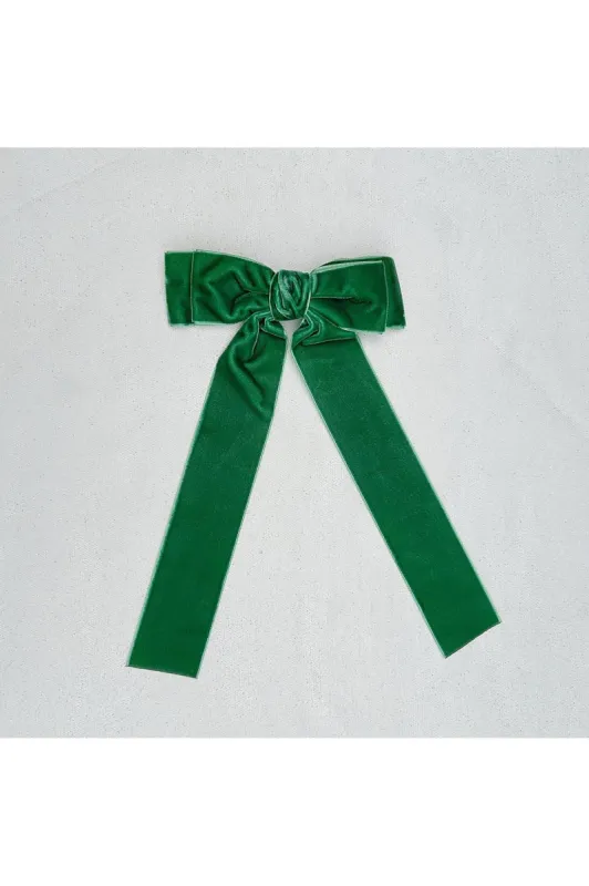 Green Velvet Hair Bow Dark Green Hair Clip Alligator Clip by QueenMee Accessories sold by Goddiva