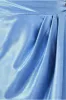 Cowl Neck Bardot Satin Midi Front Split - Dusty Blue by Goddiva sold by Goddiva