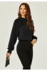 Halter Neck Long Sleeve Blouse Top In Black by FS Collection sold by Goddiva