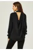 Halter Neck Long Sleeve Blouse Top In Black by FS Collection sold by Goddiva