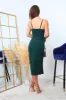 Green Bodycon Split Skirt Dress by Double Second sold by Goddiva