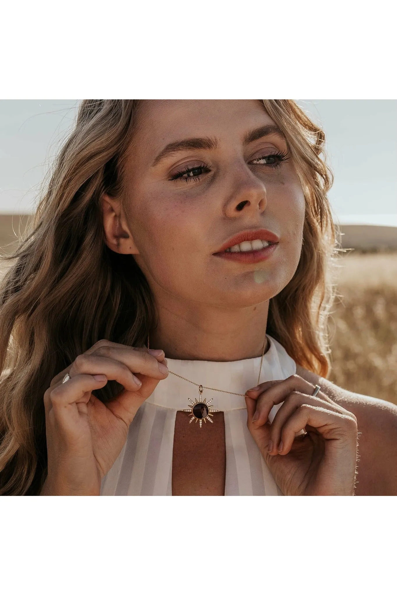 Wisteria London Solaris Sunburst Necklace sold by Goddiva product image thumbnail 2