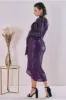 Maternity Wrap Sequin Midi Purple by Goddiva sold by Goddiva