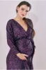 Maternity Wrap Sequin Midi Purple by Goddiva sold by Goddiva