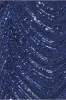 One Shoulder Sequin Maxi Dress - Navy by Goddiva sold by Goddiva