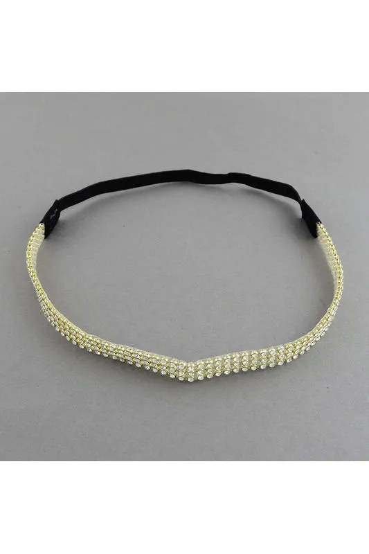 Diamante Headband With Elastic by QueenMee Accessories sold by Goddiva product image thumbnail 3