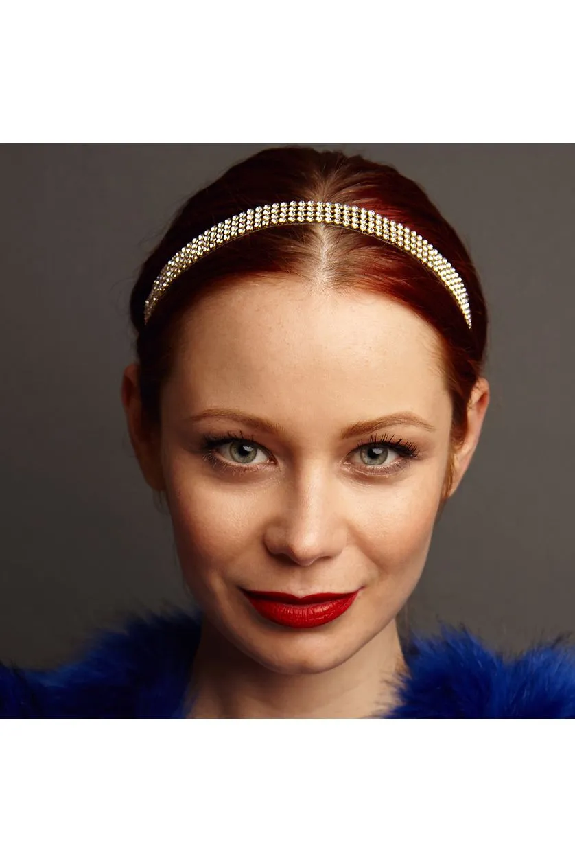 Diamante Headband With Elastic by QueenMee Accessories sold by Goddiva