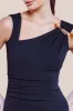 Goddiva Scuba Crepe Asymmetric Neck Midi Dress - Black sold by Goddiva