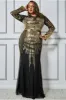 Goddiva Plus Shooting Star Sequin Maxi Dress - Gold sold by Goddiva