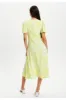 Angel Sleeve Midi Wrap Dress In Pistachio by Liquorish sold by Goddiva