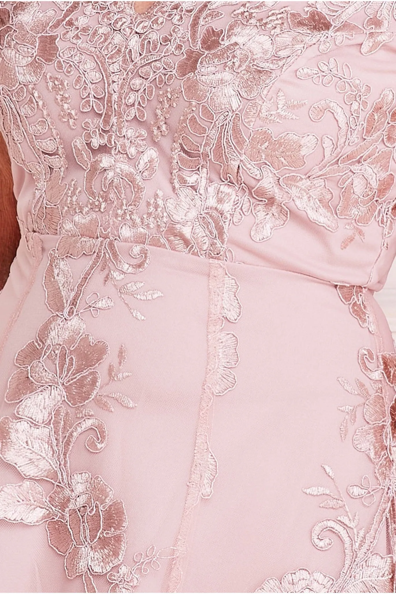 Scalloped Neck Lace Midi - Blush by Goddiva sold by Goddiva product image thumbnail 4