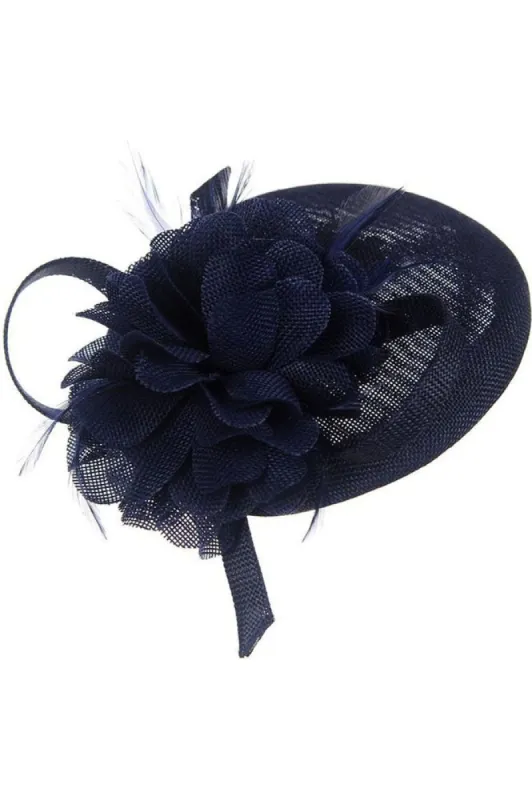 Ruby Rocks Jolan Fascinator - Navy made by Goddiva