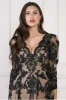 Scalloped Lace Dipped Hem Midi Dress - Black by Goddiva sold by Goddiva