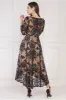 Scalloped Lace Dipped Hem Midi Dress - Black by Goddiva sold by Goddiva