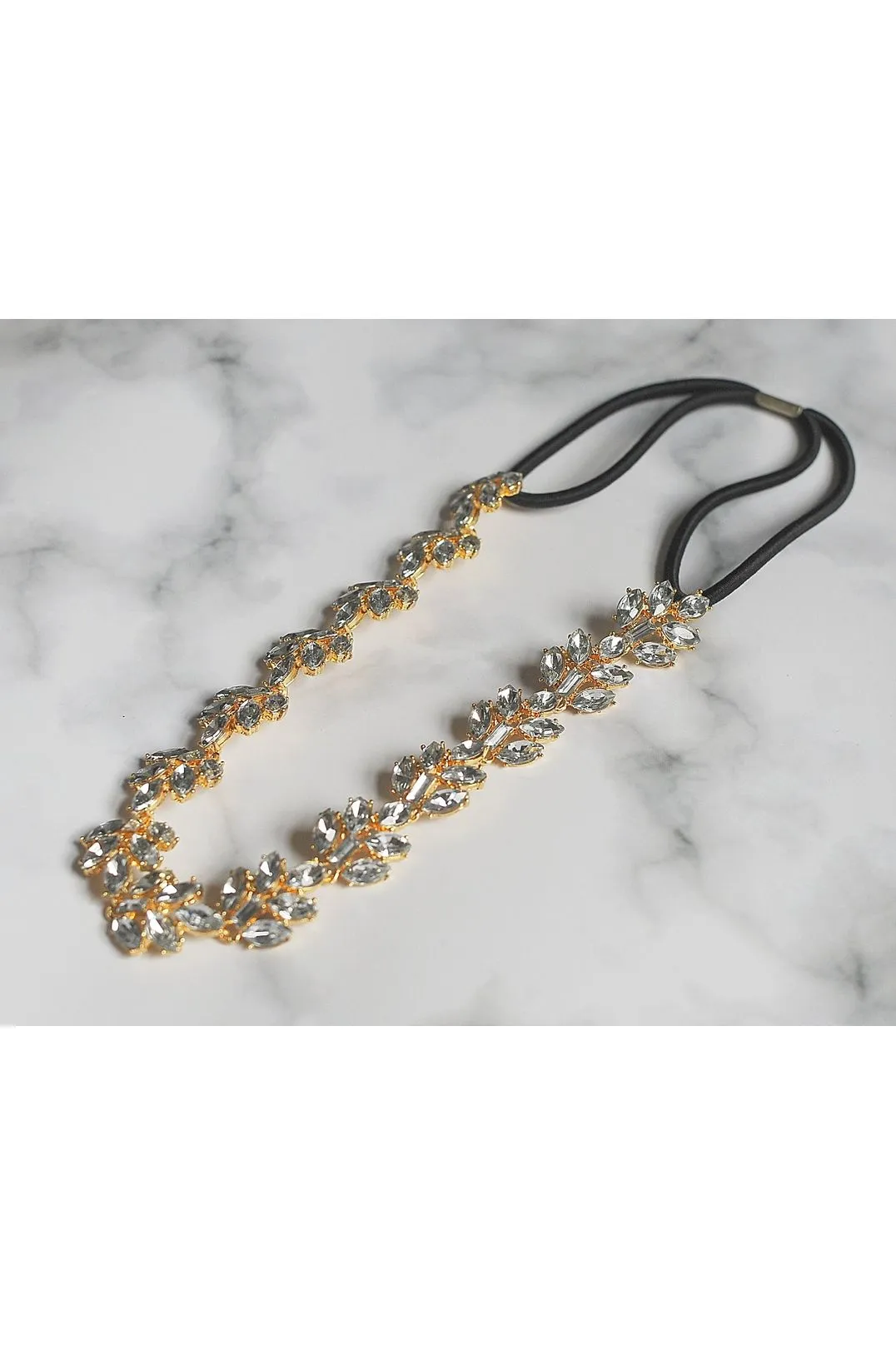 QueenMee Accessories Vintage Headband In Crystal Elasticated sold by Goddiva product image thumbnail 4