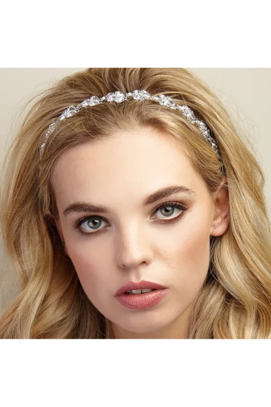 QueenMee Accessories Vintage Headband In Crystal Elasticated sold by Goddiva
