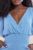 Chiffon Jumpsuit With Flutter Sleeves - Blue by Goddiva sold by Goddiva