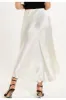 Liquorish Bias Cut White Satin Skirt sold by Goddiva