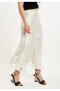 Liquorish Bias Cut White Satin Skirt sold by Goddiva