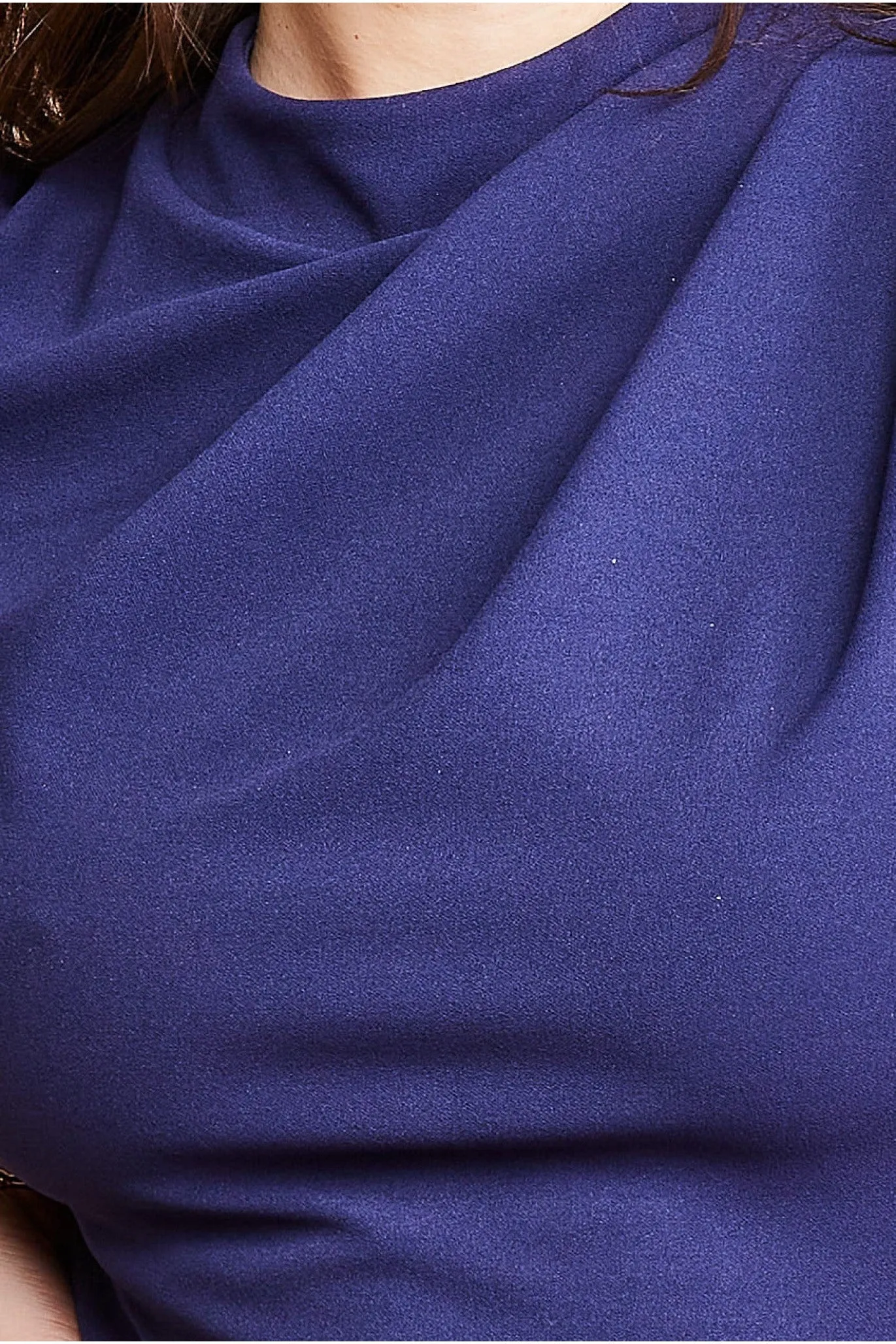 Goddiva Pleated Shoulder High Neck Midi - Navy sold by Goddiva product image thumbnail 4