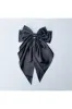 Black Satin Hair Bow Black Hair Clip Long Bow by QueenMee Accessories sold by Goddiva