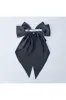 Black Satin Hair Bow Black Hair Clip Long Bow by QueenMee Accessories sold by Goddiva