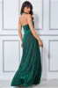Lurex Halterneck Pleated Maxi Dress - Emerald by Goddiva sold by Goddiva