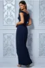 Goddiva Off The Shoulder Tulip Maxi Dress - Navy sold by Goddiva