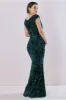 Maternity Sequin & Velvet Bardot Maxi - Emerald Green by Goddiva sold by Goddiva