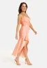 Cowl Neck Abstract Animal Print Dress In Peach by Liquorish sold by Goddiva