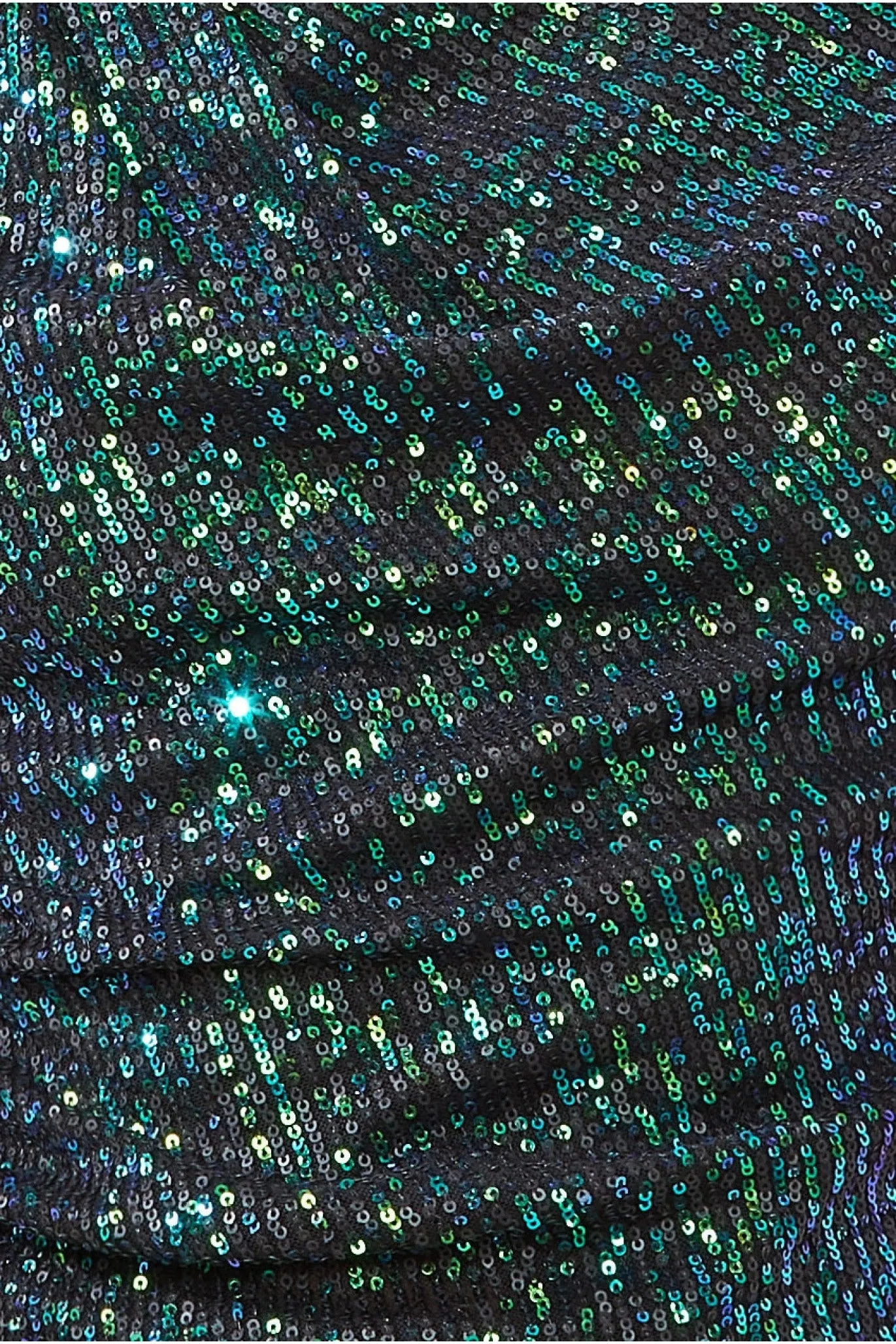 Goddiva Asymmetric Sequin Balloon Sleeve Top - Emerald sold by Goddiva product image thumbnail 5