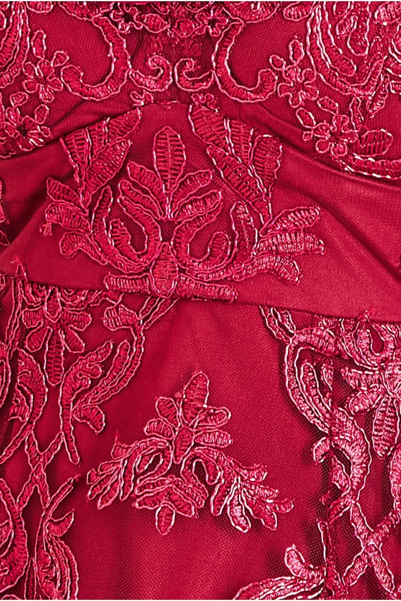 Goddiva Modesty Lace Dipped Hem Midi Dress - Wine sold by Goddiva product image thumbnail 4