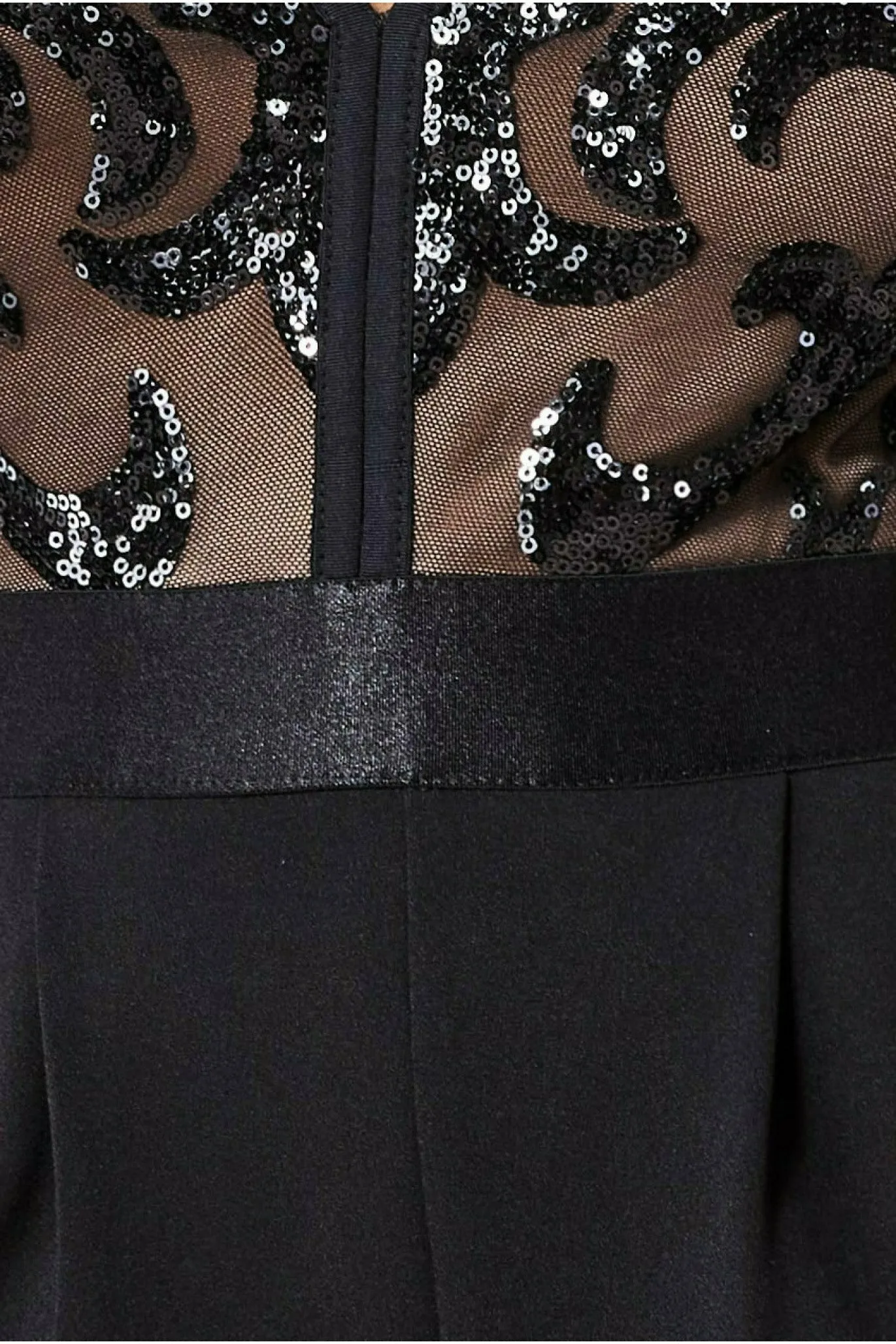 Sequin Mesh Jumpsuit - Black by Goddiva sold by Goddiva product image thumbnail 4