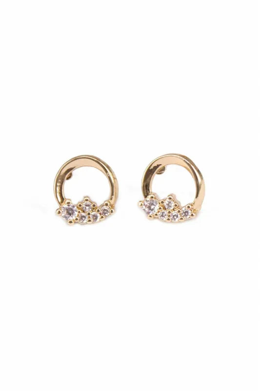 Last True Angel Cubic Zirconia Inset Hoop Earring In Gold sold by Goddiva