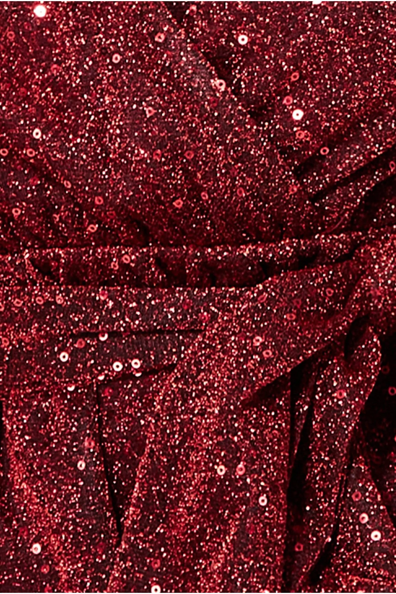 Lurex Flutter Sleeve Wrap Top - Wine by Goddiva sold by Goddiva product image thumbnail 5