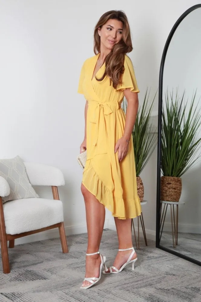 Double Second Printed Midi Wrap Dress sold by Goddiva product image thumbnail 5