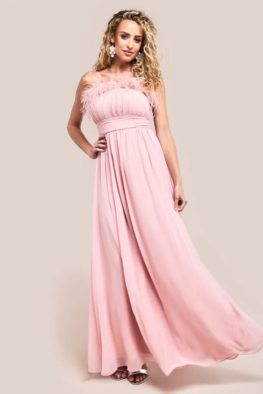 Bridesmaids Chiffon Maxi Dress - Blush by Goddiva sold by Goddiva