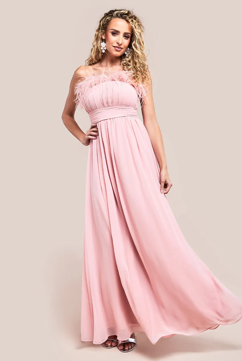 Bridesmaids Chiffon Maxi Dress - Blush by Goddiva sold by Goddiva