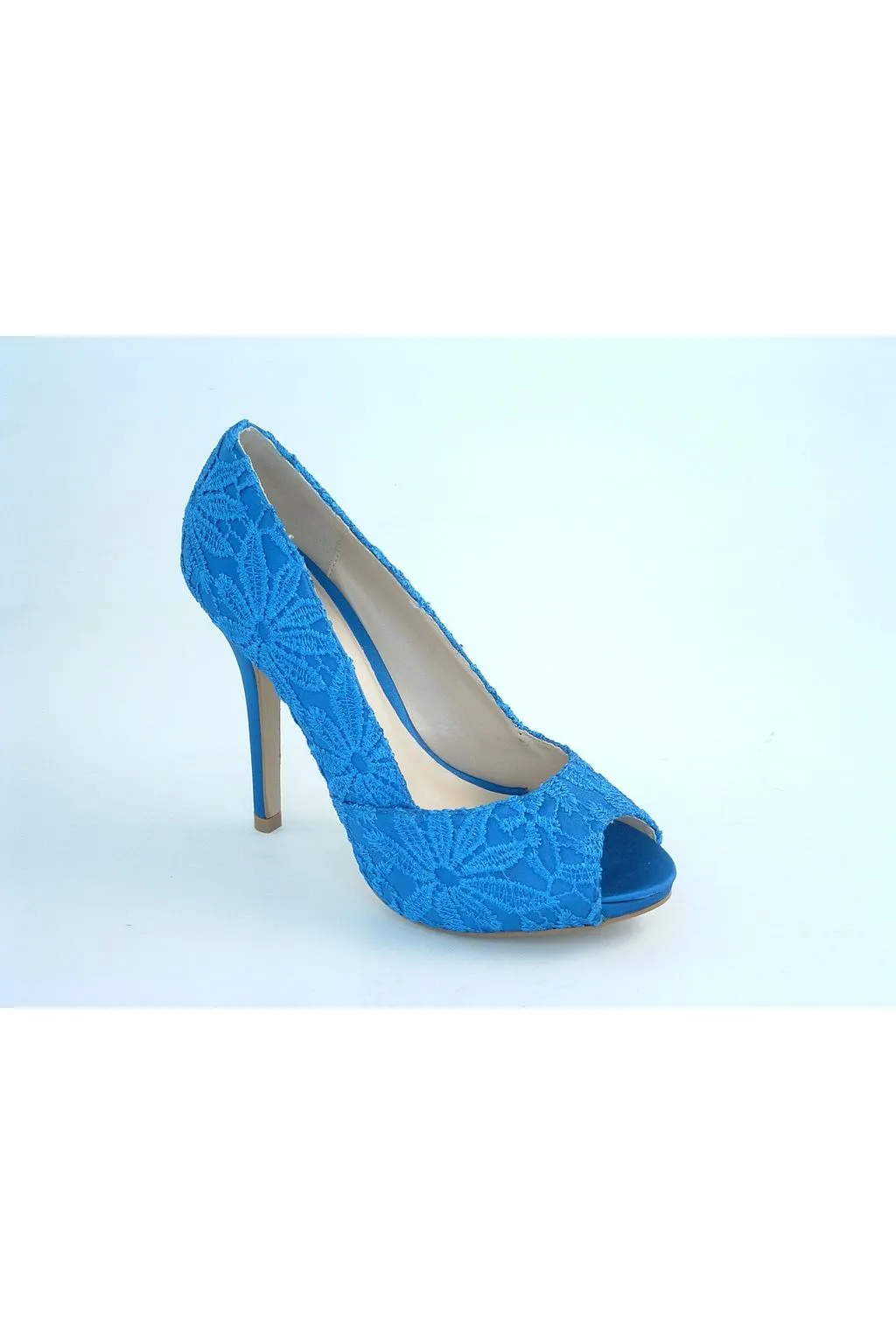 Glitz Shoes Glamour N Glitz Lace Satin Peep Toe Court Shoe sold by Goddiva product image thumbnail 4
