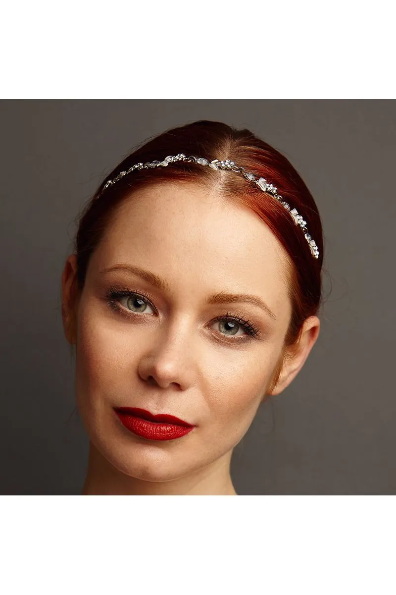 Chain Headband With Diamante Flowers by QueenMee Accessories sold by Goddiva