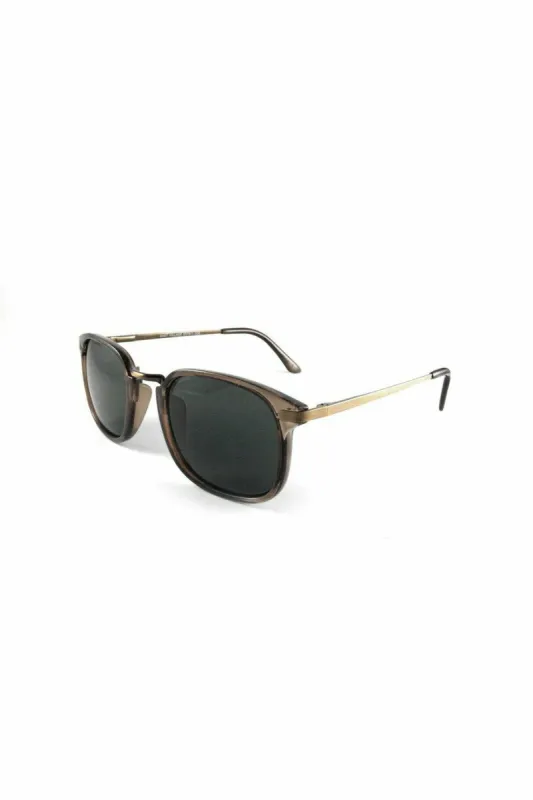 East Village Square 'joe' Metal Bridge Brown Sunglasses sold by Goddiva