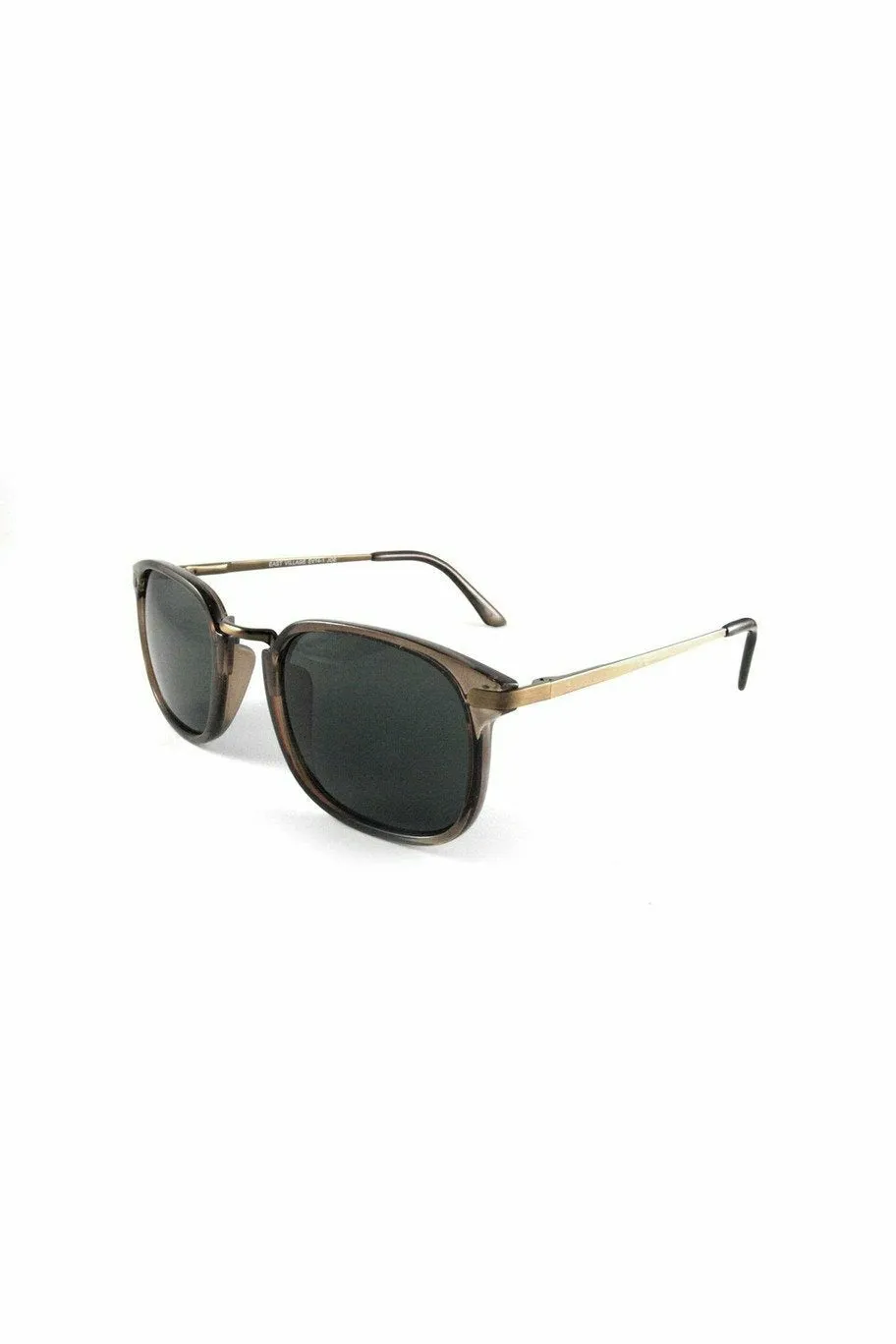 East Village Square 'joe' Metal Bridge Brown Sunglasses sold by Goddiva