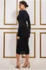 Asymmetrical Neck Ruched Midi Dress - Black by City Goddess sold by Goddiva