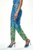 Zebra Print Ombre Trosuers In Blue And Green by Liquorish sold by Goddiva