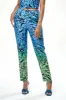 Zebra Print Ombre Trosuers In Blue And Green by Liquorish sold by Goddiva