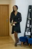 Black Wrap Dress With Sequin Sleeves by Double Second sold by Goddiva