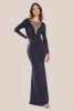Diamante Fishnet Cowl Back Maxi - Black by Goddiva sold by Goddiva
