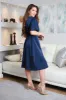 Double Second Double Second A-Line Satin Wrap Dress With Tea Sleeves sold by Goddiva