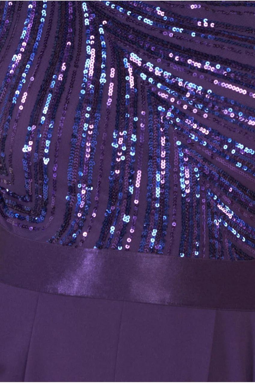 One Shoulder Sequin Jumpsuit - Purple by Goddiva sold by Goddiva product image thumbnail 4